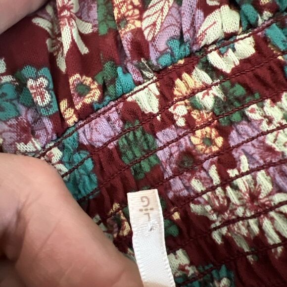 Free People OB1650905 Women's Sz Large Multi Floral Up For Anything Top - Picture 9 of 9